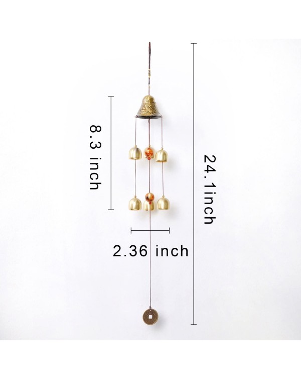 Wind Bell Lucky Chinese LONGFENGCHENGXIANG Metal Wind Chime Hanging Wind Bell Feng Shui Hanging Chime For Good Luck Safe 6 Bells