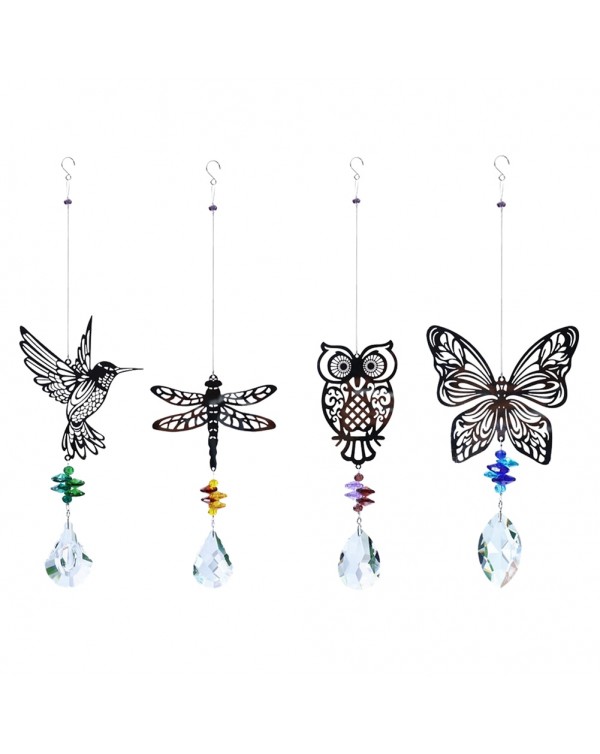 Crystal Prisms Animal Wind Chimes Rainbow Maker Light Catcher Window Hanging Decor Curtain Pendant Outdoor Home Christmas Gifts