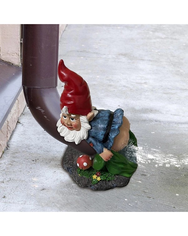 Funny Gutter Downspout Extension Guttering Spouting Garden Gnome Indoor Or Outdoor Decorations Plumbing Expander Accessories