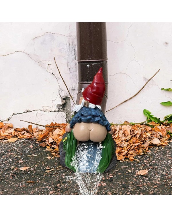 Funny Gutter Downspout Extension Guttering Spouting Garden Gnome Indoor Or Outdoor Decorations Plumbing Expander Accessories