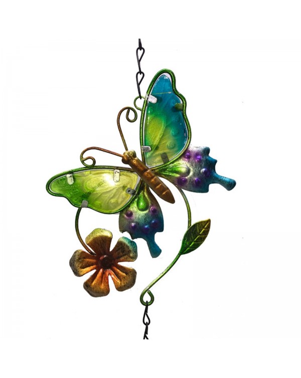 2021 Creactive Butterfly Metal Glass Painting Wind Chimes Hanging Windbells Window Outdoor Yard Garden Decoratio Fashion