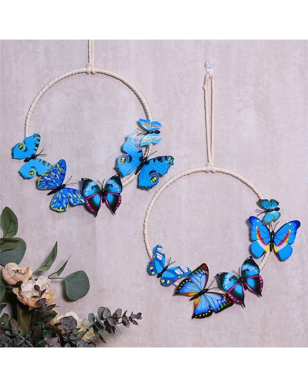 Décoration simulation Butterfly Wall Ornaments Handmade Wind Chimes Hanging Crafts For Home Living Room Bedroom Decoration