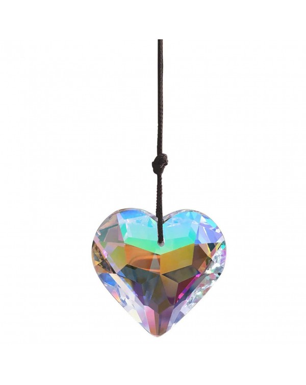 Peach Heart Hanging Crystal Suncatcher Rainbow Maker Pendant Home Car Hanging Ornament For Window Decoration