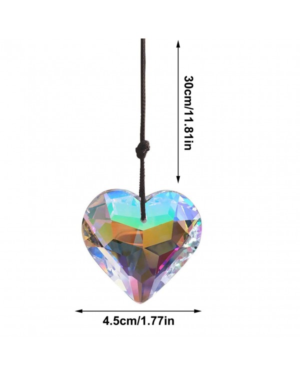 Peach Heart Hanging Crystal Suncatcher Rainbow Maker Pendant Home Car Hanging Ornament For Window Decoration