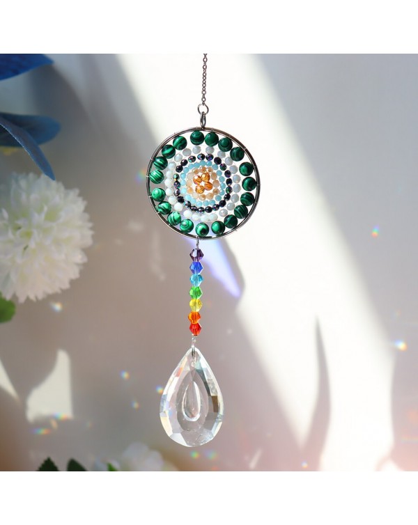 Hanging Crystal Sun Catchers Stone Beads Prism Pendant Craft Chain Hanging Window Ornament Home Garden Decoration Patio Decor