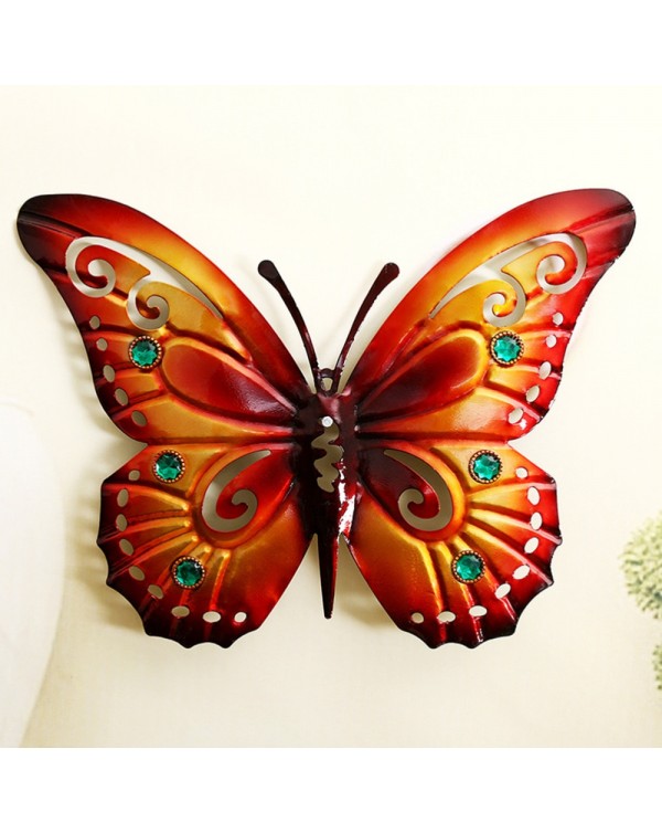 1pc Iron Butterfly Decoration Wall Hanging Vintage Classic Creative Ornament for Office Workshop