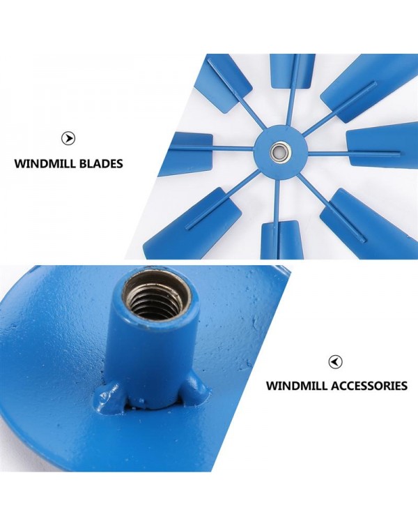 1pc Decorative Iron Windmill Yard Plug-In Winnower Garden Wind Spinner Ornament Rotary Windmill Garden Plug-In