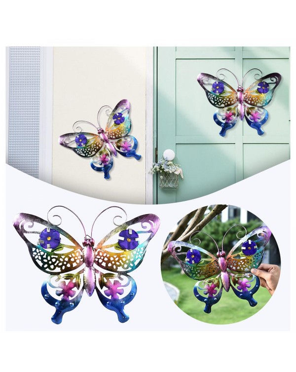 Garden Decoration Accessories Butterfly Outdoor Decoration Butterflies Metal Fence Girouette Vent Ozdoba Ogrodowa рождество Noel