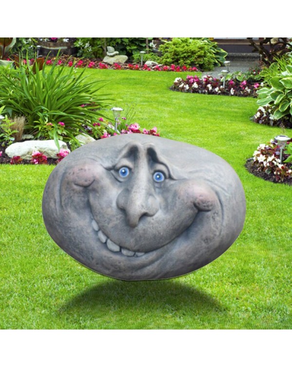 Rock Funny Face Garden Yard Art Resin Sculptures Mystical Garden Stones for Indoors Outdoors Patio Porch