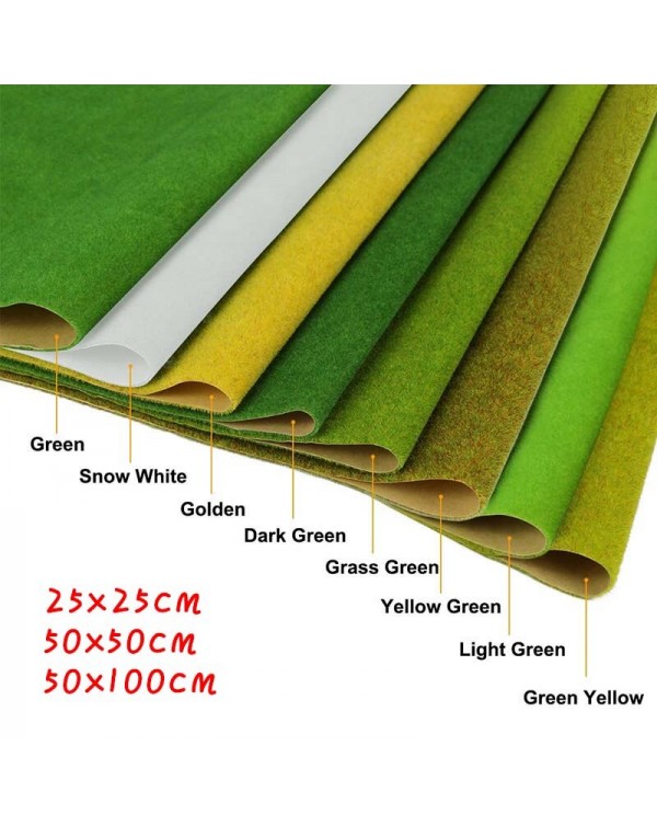Artificial Turf Landscape Grass Mat For Model Train Not Adhesive Scenery Layout Lawn Diorama Accessories 25X25 35X50Cm 35X100Cm