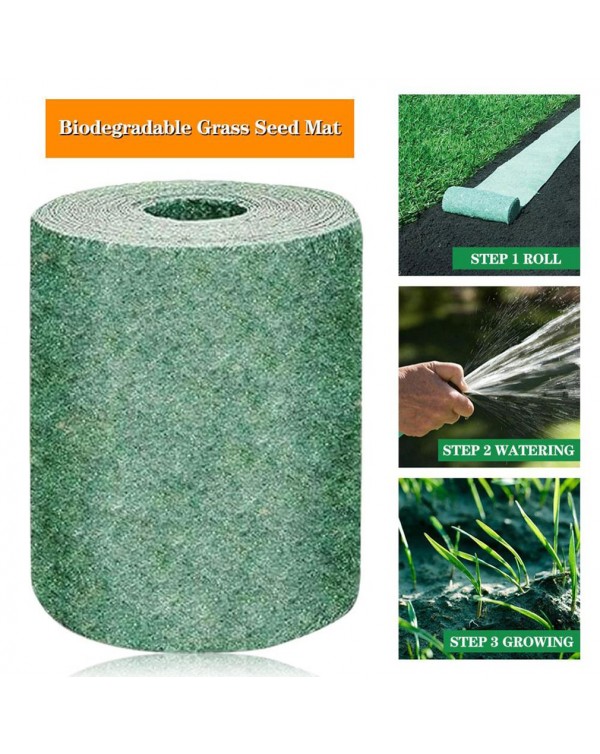 20*300cm Grass Mat No Seeds Fertilizer Garden Picnic Gardening Lawn Planting Mat Gardening seed planting supplies Paper Mat