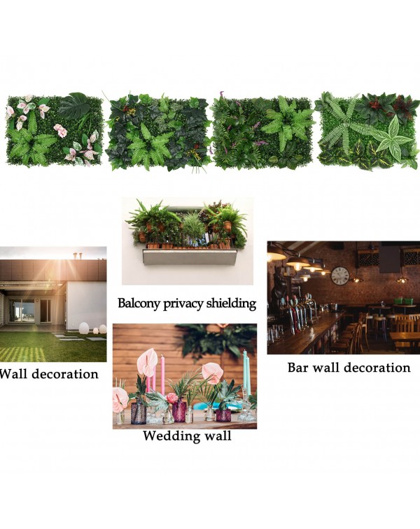 Artificial Plant Hedge Panel UV Protected Privacy Grass Mat Greenery Panel Decor Wall Fence Screen For Outdoor Garden Backyard