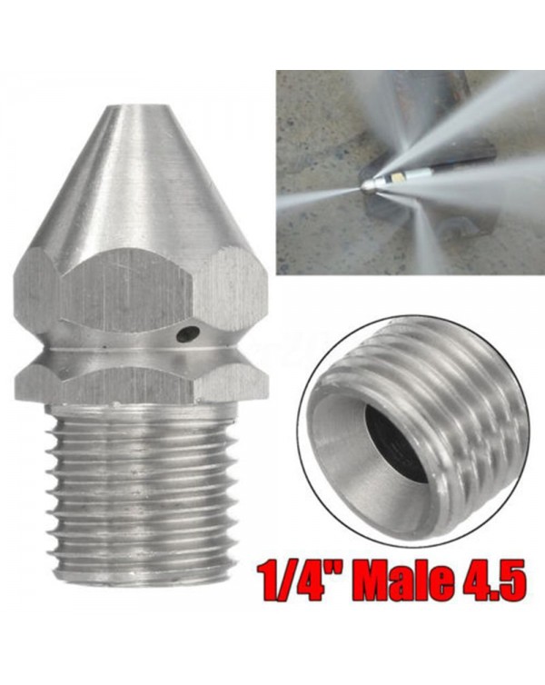 Cleaning Nozzle Pressure Washer Drain Sewer Cleaning Pipe Spray Nozzle 4 Jet Garden Accessories Tools  High Quality Forward hole