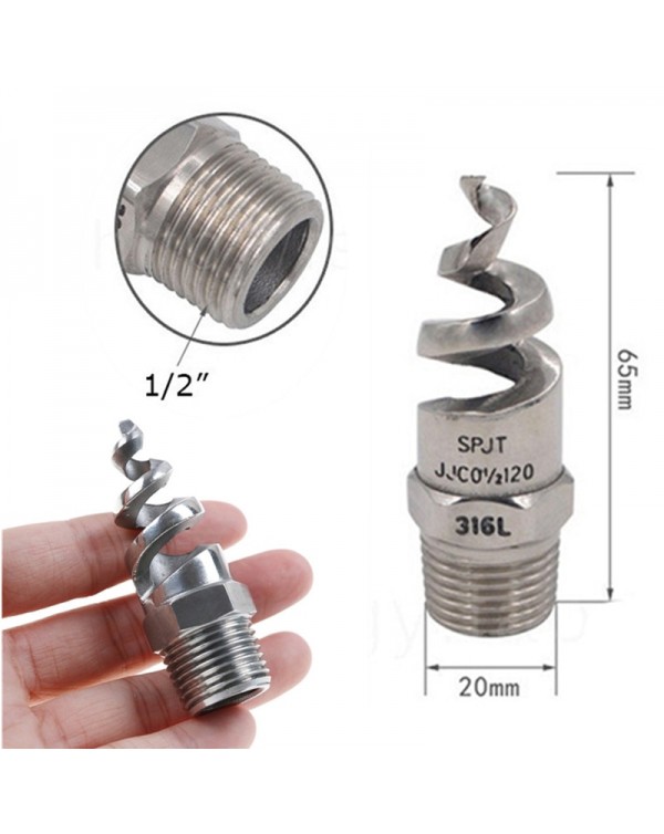 Hot! New 1" 1/2" Full Cone Spiral Jet Nozzle Stainless Watering Mist Sprinkler For Garden And Lawn Irrigation  Drop Ship