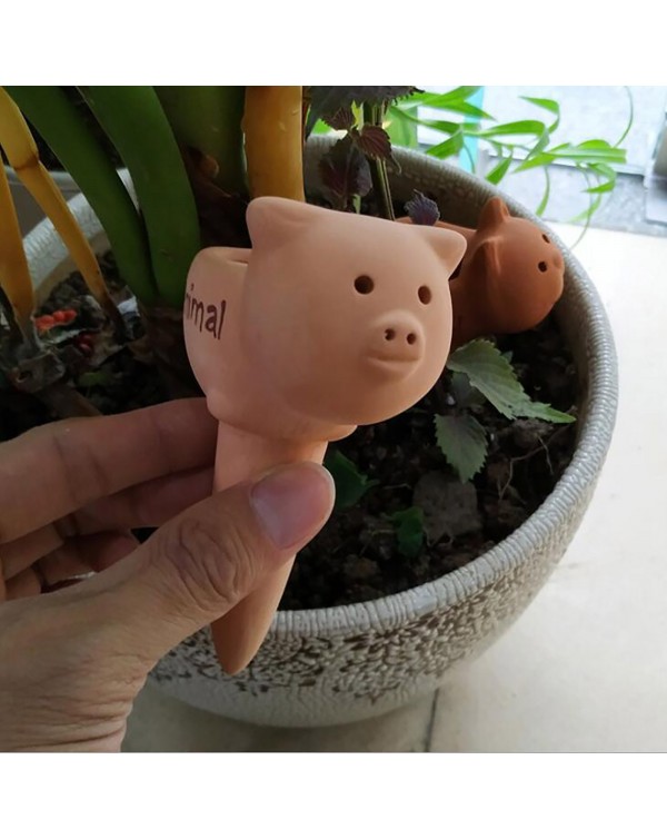 Automatic Plant Terracotta Watering Spike Dropper Tool Cartoon Adjustable 12*8.5*5cm Clay For Indoor And Outdoor Plants