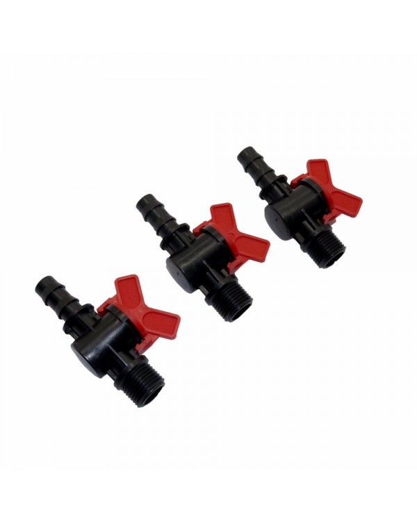 2PCS 1/2" Pipe to DN16(mm) PE Pipe Valve Switch Garden 1/2" Male By-pass Valve Drip Irrigation Tools Watering System Fittings
