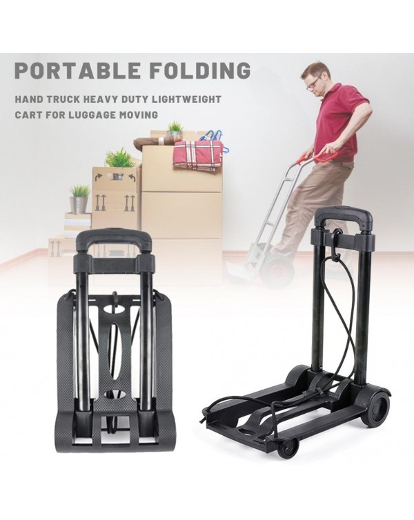 Foldable Travel Luggage Shopping Cart Trolley Folding Portable 25KG Black Hand