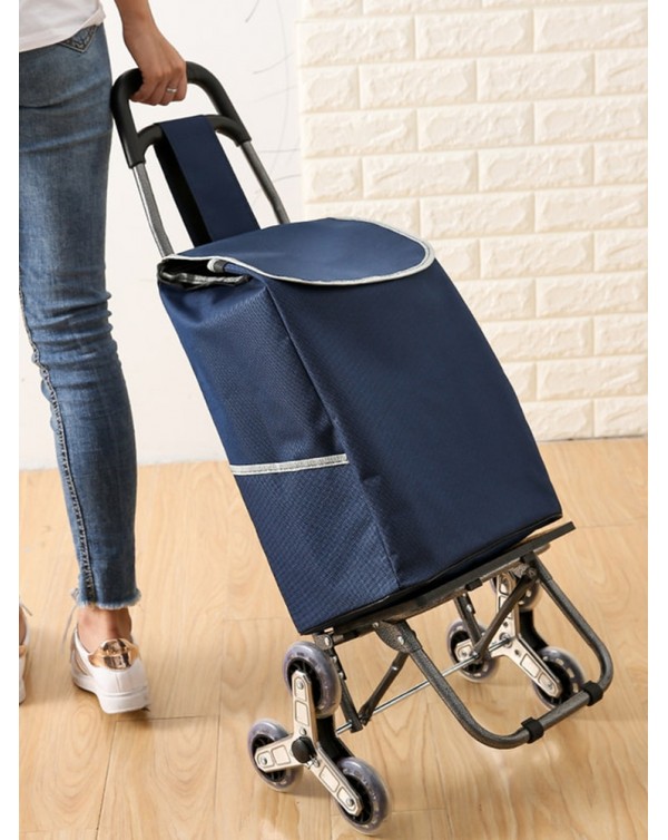 Grocery Storage Heavy Duty Collapsible Mobile Trolley Cart for Shopping Office Travel Rolling Utility Cart Foldable