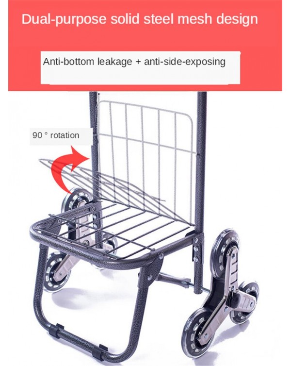 Grocery Storage Heavy Duty Collapsible Mobile Trolley Cart for Shopping Office Travel Rolling Utility Cart Foldable