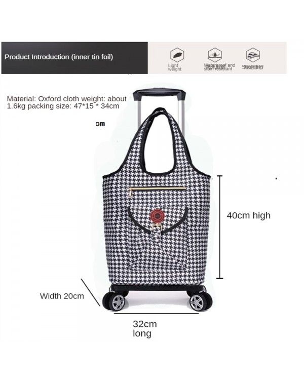 Collapsible Utility Cart Foldable Reusable Shopping Trolley Bag with Wheels Waterproof Oxford Fabric Folding Grocery Cart Travel