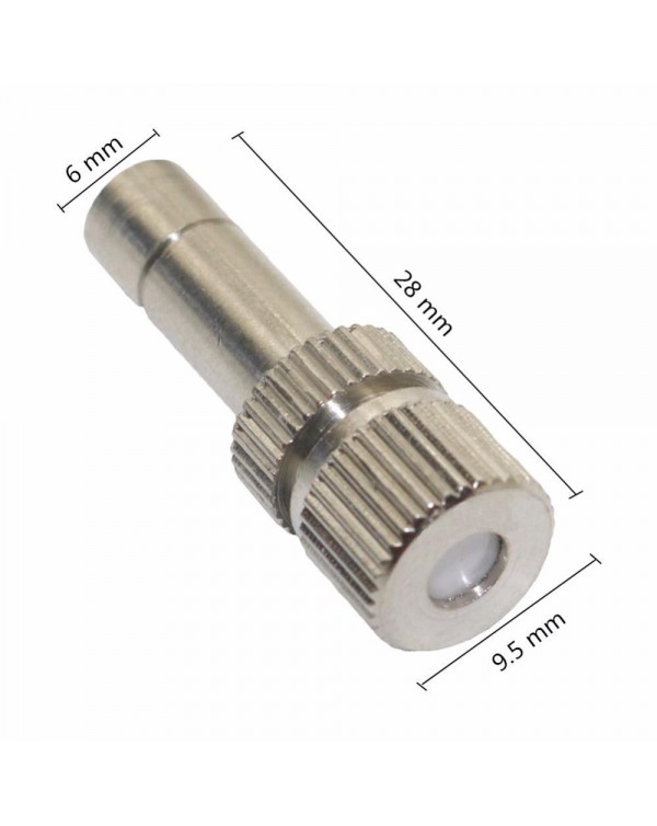 6mm Low Pressure Fine Atomization Nozzles 0.1~0.6mm Brass Misting Sprayers Irrigation Disinfection Cooling Fog Nozzles 5 Pcs