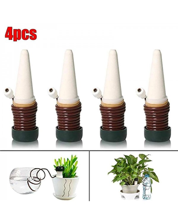 4Pcs Ceramic Self Watering Spikes Automatic Plants Drip Irrigation Water Stakes For Garden Vegetable Garden Watering System