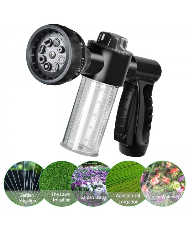 Jet Sprayer Hose Nozzle Adjustable Patterns Garden Hose Nozzle for Lawn Watering Multifunctional Foam High-pressure Cleaner
