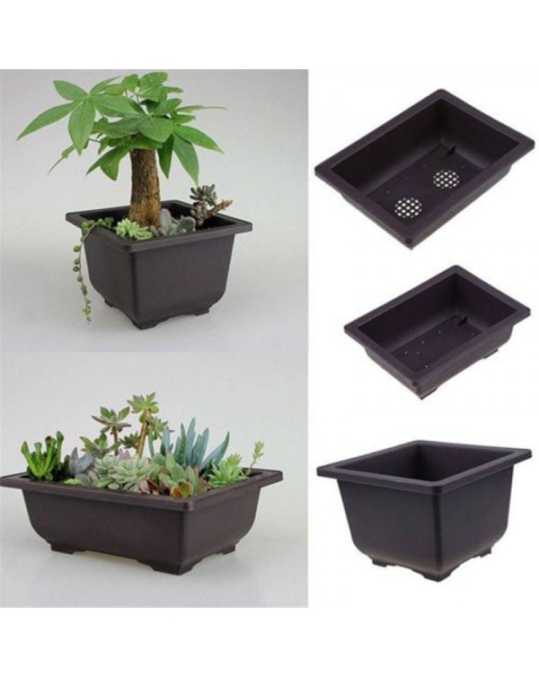 1PC Flower Pot Imitation Plastic Balcony Square Pots Flower Bonsai Bowl Nursery Basin Planter Imitation Rectangle
