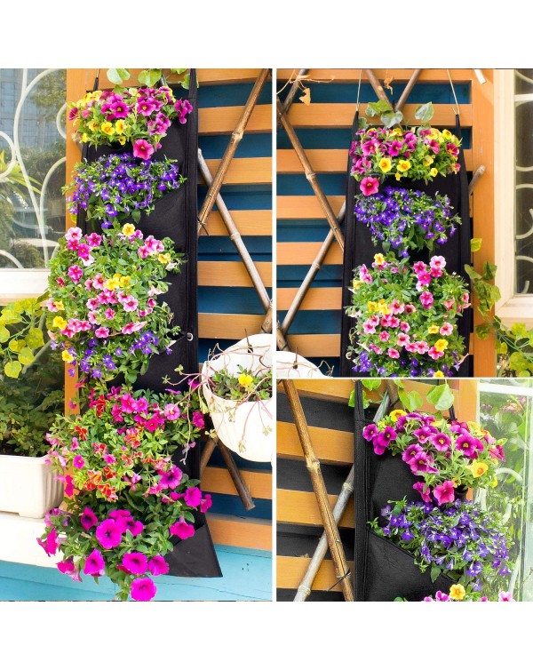 NEW DESIGN Vertical Hanging Garden Planter Flower Pots Layout Waterproof Wall Mount Hanging Flowerpot Bag Indoor Outdoor Use
