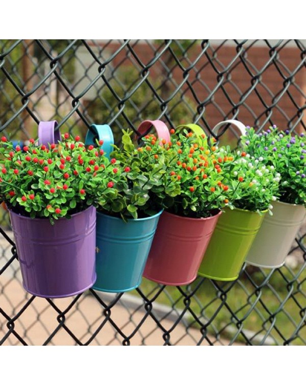 3/10 Pcs Hanging Flower Pots Home Garden Decoration Planters Outdoor Indoor Flower Bucket Plant Holder Basket For Wall  Decor
