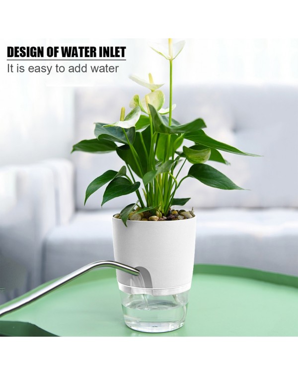 Creative Self Watering Lazy Flowerpot Home Office Garden Decor for Festival Gift Home Office Decor Hydroponic Flowerpot