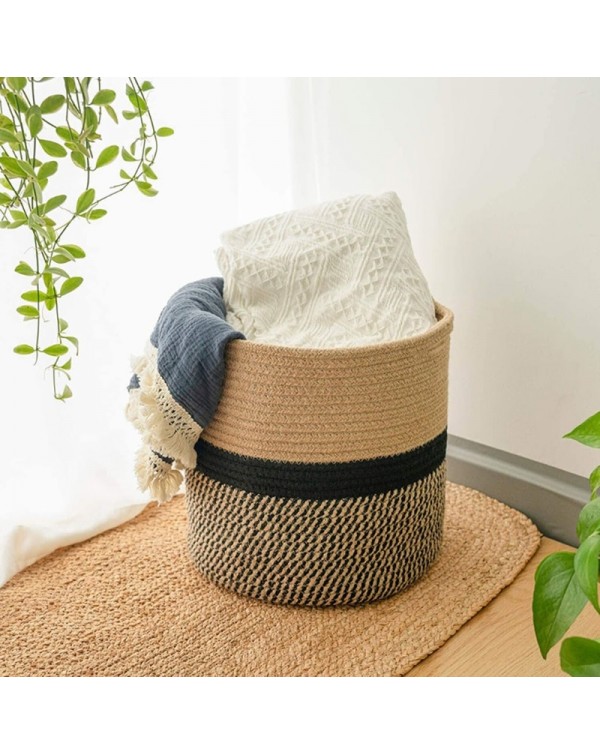 Hand Woven Straw Planter Basket Indoor Outdoor Storage Flower Pot Plant Container Home Living Room Decoration