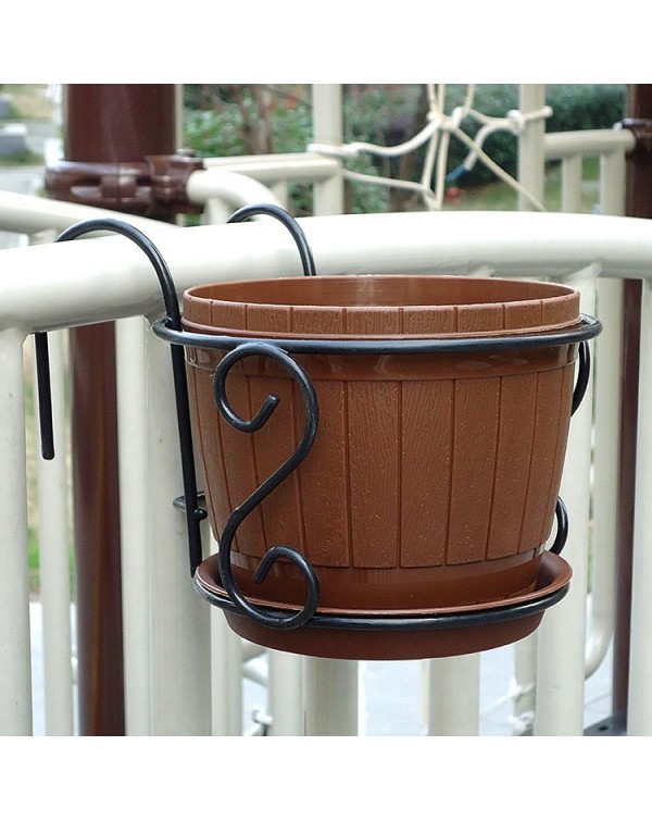 Hanging Flower Pot Stand Rack Deck Rail Balcony Fence Planter Flower Pot Railing Shelf Flower Pots Holder