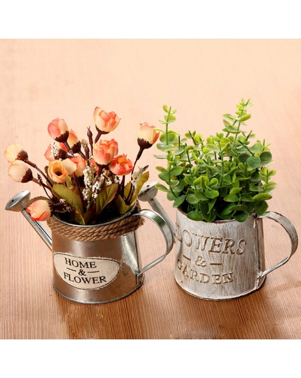 Small Size Cute Vintage Bucket Flower Pot Planter Succulent Plant Flowerpot Home Garden Decor