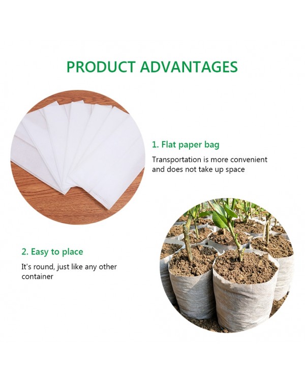 100Pcs Different Sizes Biodegradable Non-woven Seedling Pots Eco-Friendly Planting Bags Nursery Bag Plant Grow Bags for garden