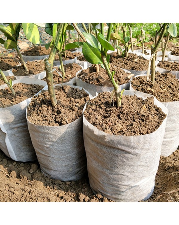 100PCS 19 Size Biodegradable Nonwoven Fabric Nursery Plant Grow Bags Seedling Growing Planter Planting Pots Garden Ventilate Bag