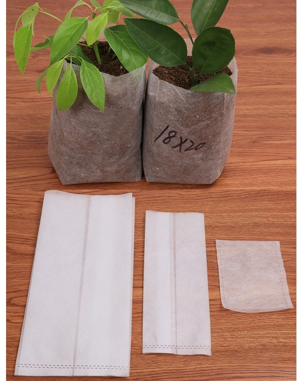 100PCS 19 Size Biodegradable Nonwoven Fabric Nursery Plant Grow Bags Seedling Growing Planter Planting Pots Garden Ventilate Bag