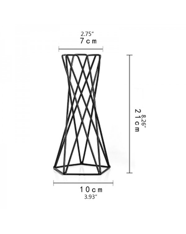 D08D Nordic Style Air Plant Holder Metal Flower Pot Stand Geometric Iron Tillandsia Holder Table Home Garden Ornaments