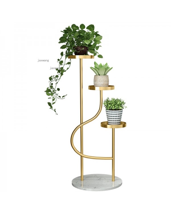 Nordic Wrought Iron Indoor Living Room Decoration Flower Stand Simple Balcony Flower Pot Shelf Cafe Floor Multi-layer Plant Rack